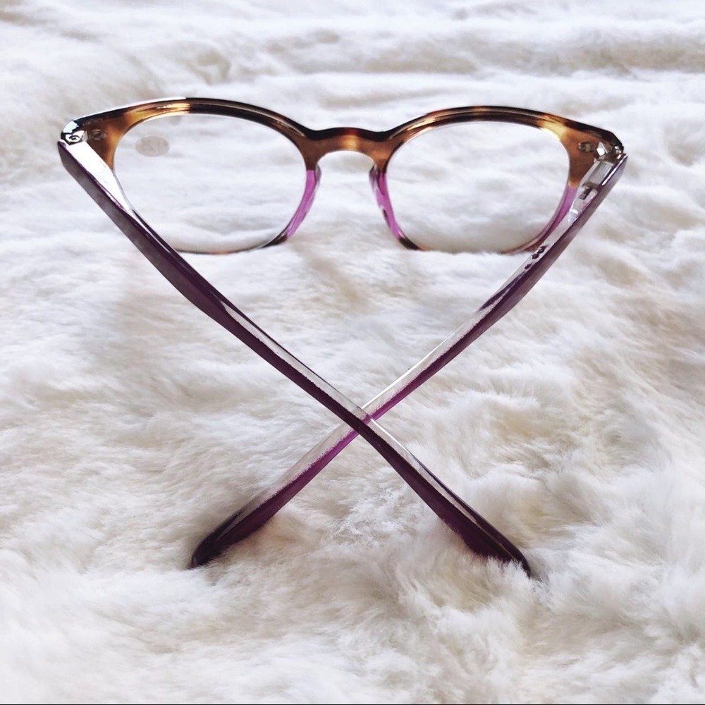 Lexi Purple & Brown Round Rim Reader Glasses - Picture 5 of 11